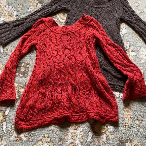 Free people Sweater Bundle, high /low, cotton hand, knitted look . - Picture 6 of 7